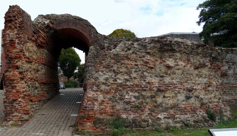 Roman Bricks in Balkerne Gateway Colchester