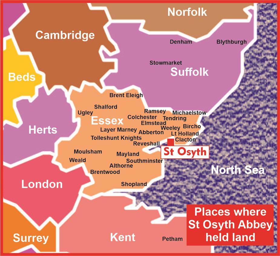 Map of lands owned by priory